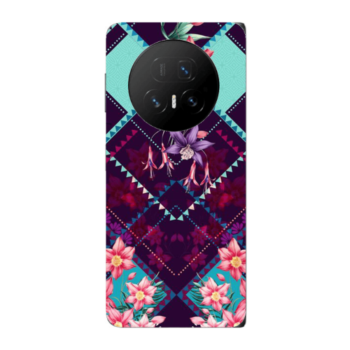 Honor Magic V5 Checkered flowers Transparent Silicone TPU Θήκη